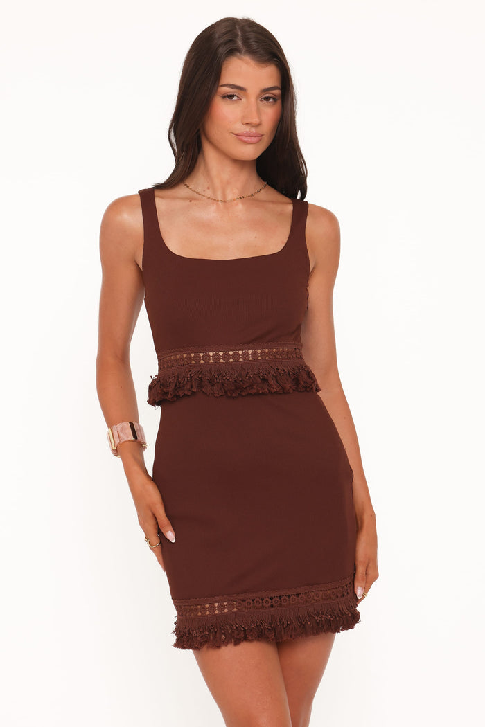 Petal and Pup USA DRESSES Tula Mini Dress - Dark Brown