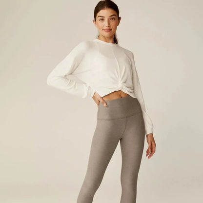 Turn Inward Front Twist Cropped Pullover