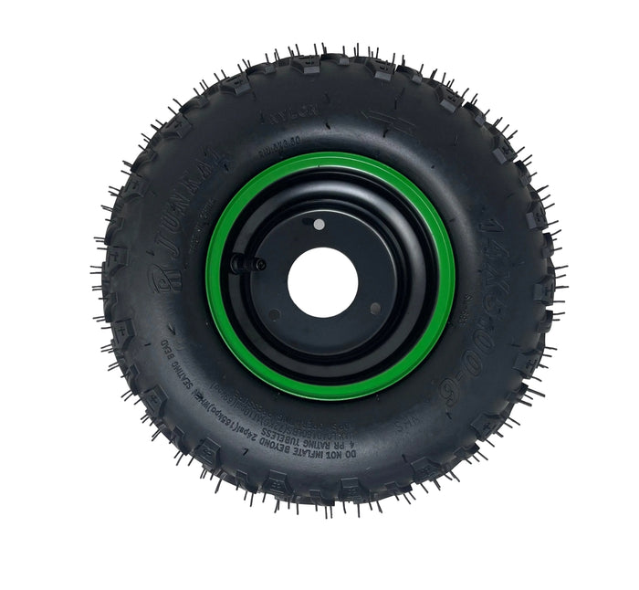 Replacement Tire + Rim | 14x4.10-6 | 14x5.00-6 | Venom 1300W ATV Green