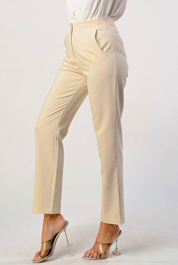 Vivian Darted Trousers (Cream)