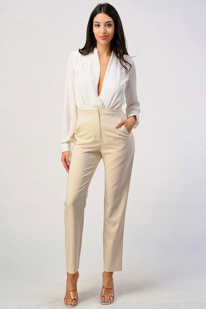 Vivian Darted Trousers (Cream)