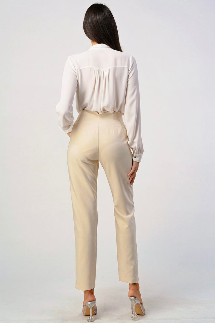 Vivian Darted Trousers (Cream)