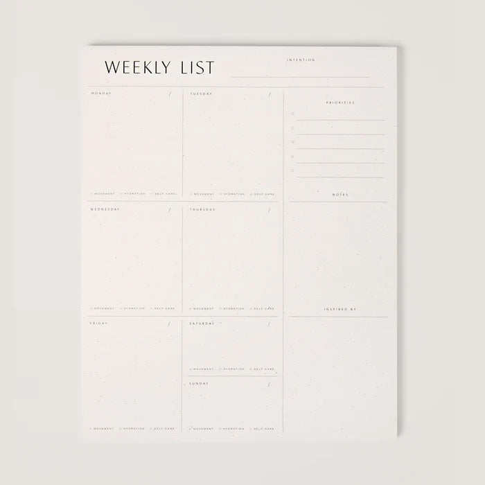 Weekly List Pad