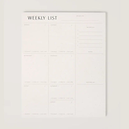 Weekly List Pad