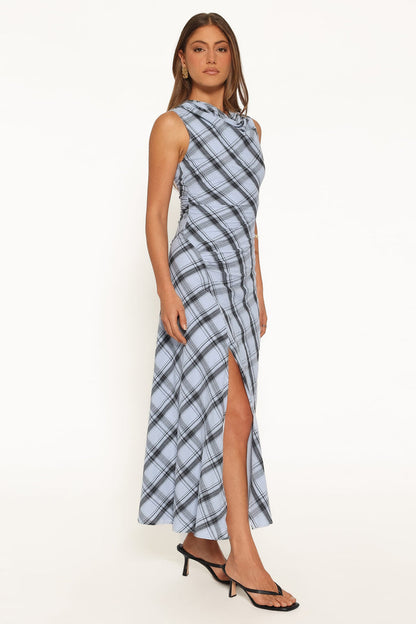 DRESSES West Midi Dress - Icy Blue Plaid