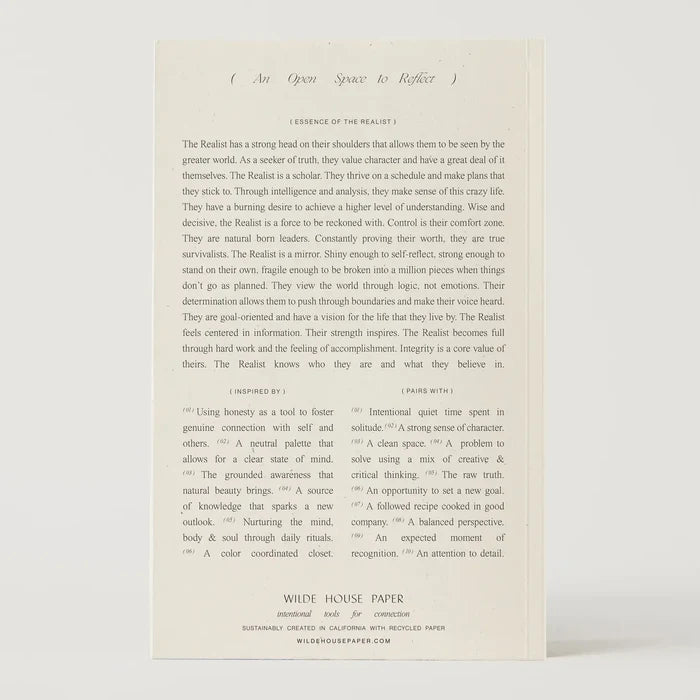 Wilde House 'The Realist' Journal