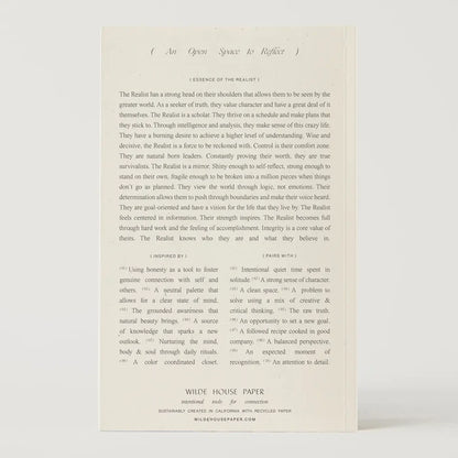 Wilde House 'The Realist' Journal