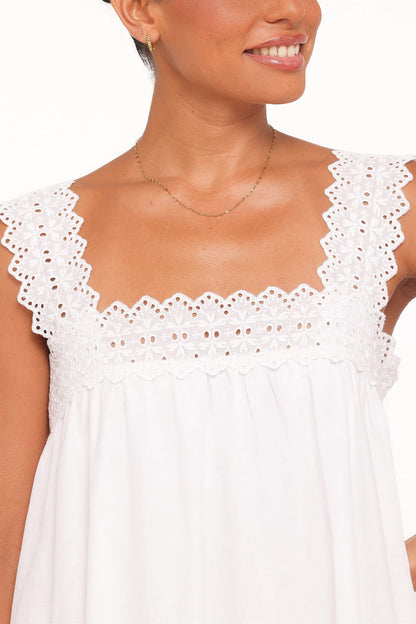 Petal and Pup USA DRESSES Winora Midi Dress - White Broderie