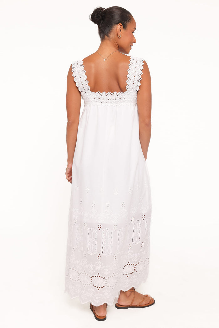 Petal and Pup USA DRESSES Winora Midi Dress - White Broderie