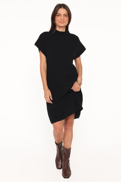 Petal and Pup USA DRESSES Wright Knit Mini Dress - Black