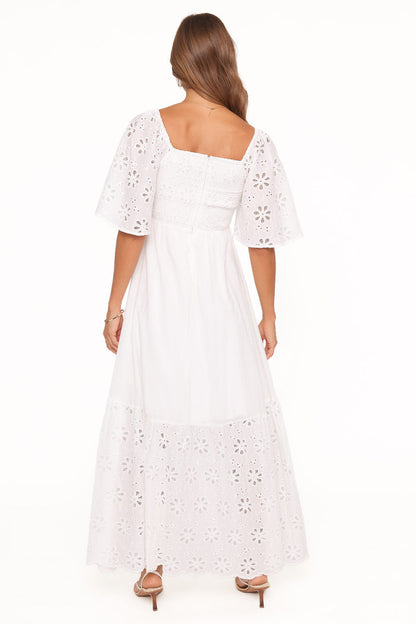 Petal and Pup USA DRESSES Xana Maxi Dress - White Broderie