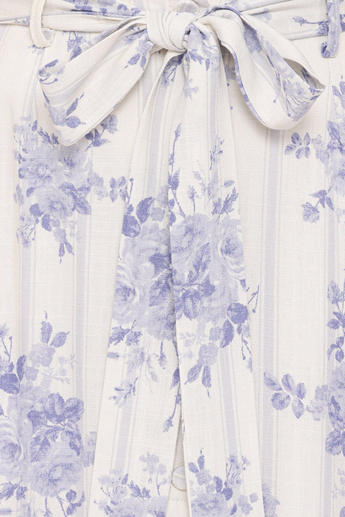 Petal and Pup USA BOTTOMS Xander Tie Waist Midi Skirt - Lilac Floral