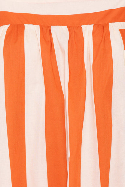 Petal and Pup USA DRESSES Yanika Maxi Dress - Orange/White Stripe