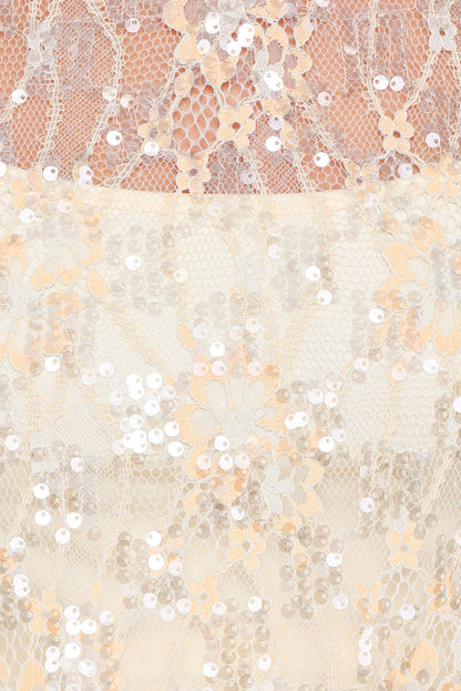 Petal and Pup USA TOPS Yonder Sheer Lace Tee Top - Pale Yellow