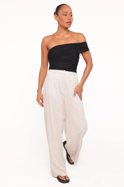Petal and Pup USA TOPS Zachary One Shoulder Top - Black