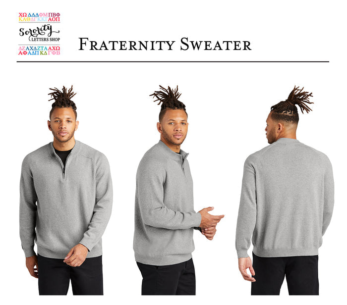 Zeta Beta Tau 1/4-Zip Monogrammed Sweater