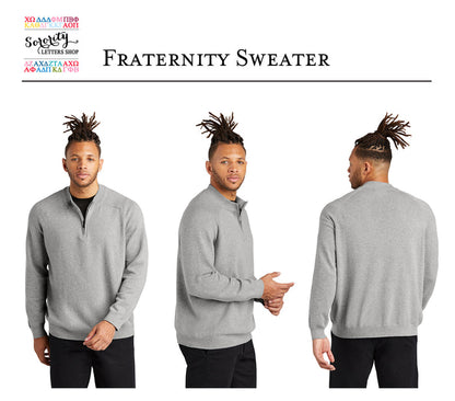 Zeta Beta Tau 1/4-Zip Monogrammed Sweater