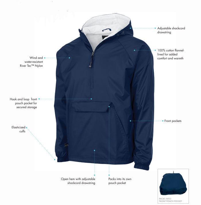 Zeta Beta Tau Flannel Lined Windbreaker - Chapter Name