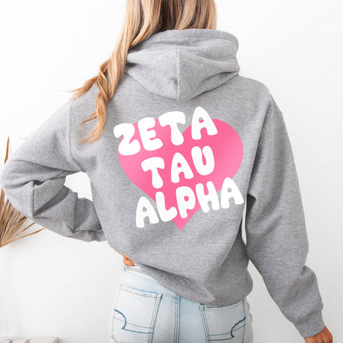 Zeta Tau Alpha Heart Pullover Hoodie