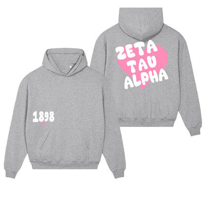 Zeta Tau Alpha Heart Pullover Hoodie