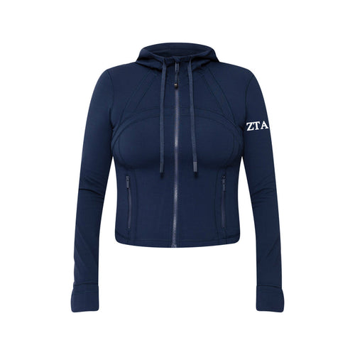 Zeta Tau Alpha lululemon Define Cropped Hooded Jacket Nulu - NAVY