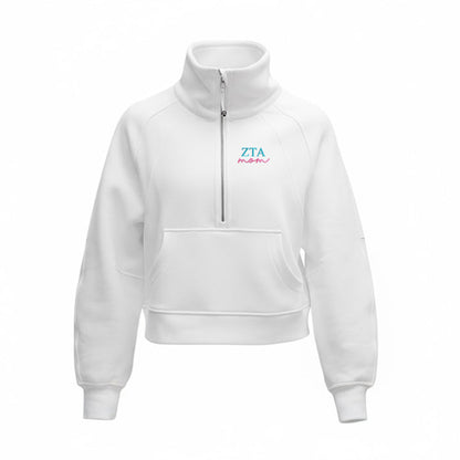 Zeta Tau Alpha MOM lululemon Scuba Oversized Funnel-Neck Half Zip - White