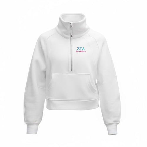 Zeta Tau Alpha MOM lululemon Scuba Oversized Funnel-Neck Half Zip - White