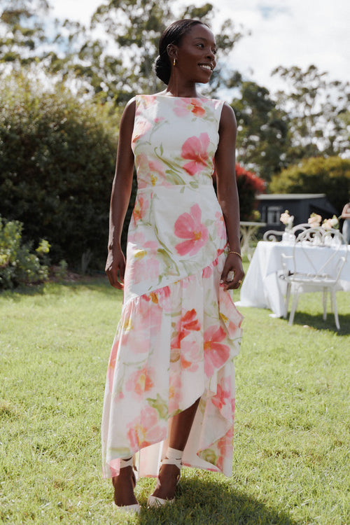 Petal and Pup USA DRESSES Zula Maxi Dress - Pink Garden Floral