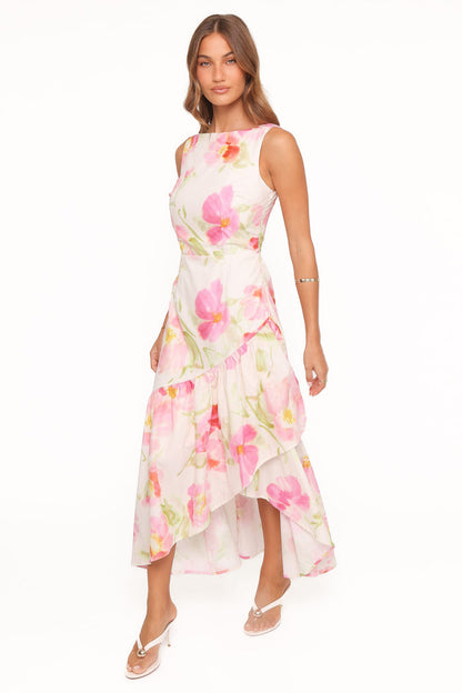 Petal and Pup USA DRESSES Zula Maxi Dress - Pink Garden Floral